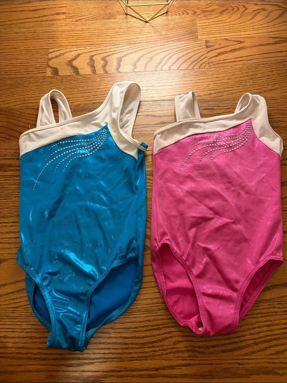balera Blue and Pink Girls' One-Piece Leotards with Cream Yoke